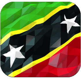 Square 2 Saint Kitts and Nevis America Flags 