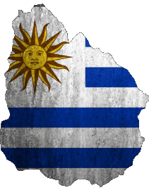 Karte Uruguay Amerika Fahnen 