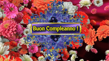004 Sfondo animato Floreale Buon Compleanno Italiano Messagi 
