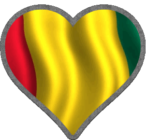 Coeur Guinée Afrique Drapeaux 