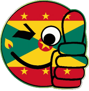 Smiley - OK Grenade iles Amériques Drapeaux 