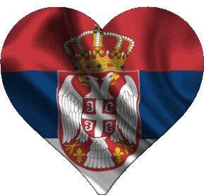 Heart Serbia Europe Flags 