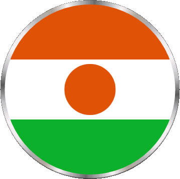 Round Niger Africa Flags 