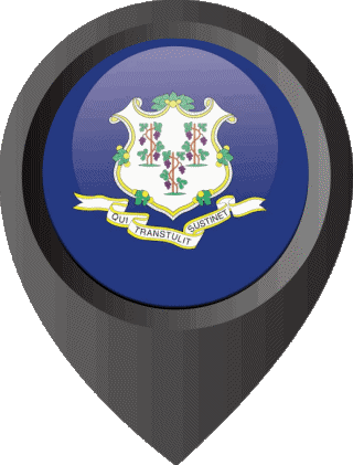 Epingle de Localisation Connecticut U.S.A - Etats Amériques Drapeaux 