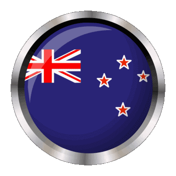 Round - Rings New Zealand Oceania Flags 
