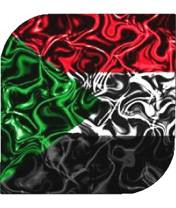 Square Sudan Africa Flags 