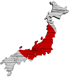 Karte Japan Asien Fahnen 