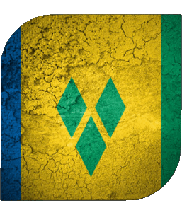 Square Saint Vincent and the Grenadines America Flags 