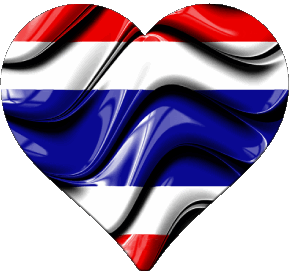 Heart Thailand Asia Flags 