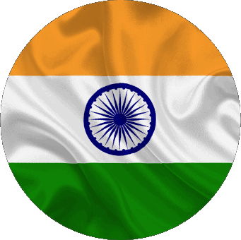 Round India Asia Flags 