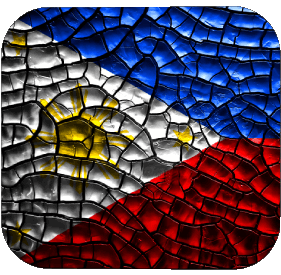 Carré Philippines Asie Drapeaux 