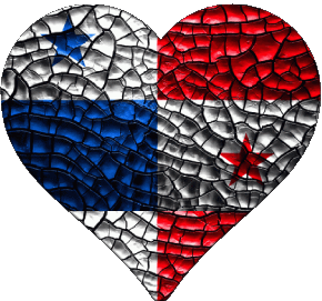 Cuore Panama America Bandiere 