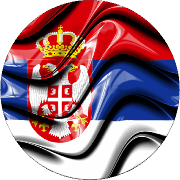 Round Serbia Europe Flags 