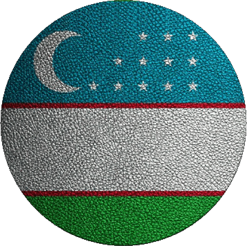 Round Uzbekistan Asia Flags 