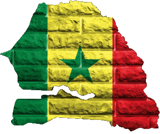 Karte Senegal Afrika Fahnen 