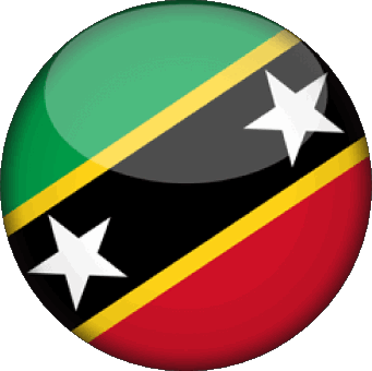 Round Saint Kitts and Nevis America Flags 