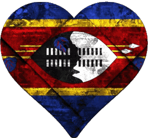 Corazón Eswatini África Banderas 