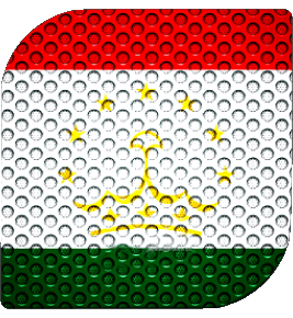 Square Tajikistan Asia Flags 