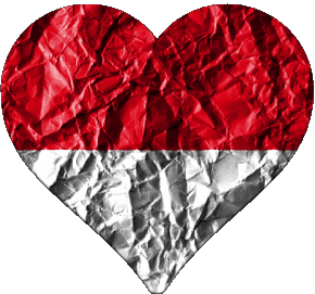 Heart Monaco Europe Flags 