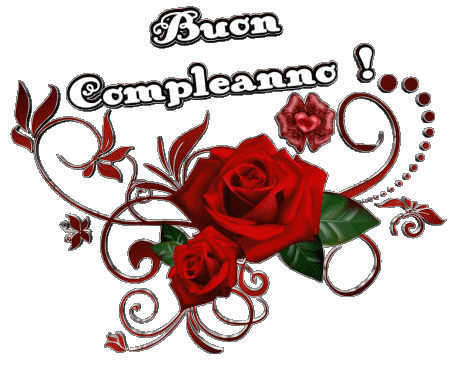 004 Sfondo trasparente Floreale Buon Compleanno Italiano Messagi 