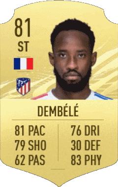 Moussa Dembélé Francia F I F A - Jugadores  cartas Vídeo Juegos Multimedia 