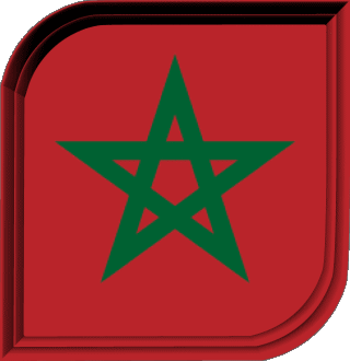 Quadrato Marocco Africa Bandiere 