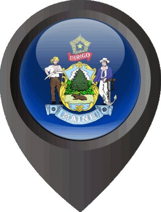 Epingle de Localisation Maine U.S.A - Etats Amériques Drapeaux 