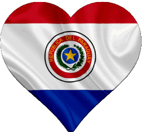 Heart Paraguay America Flags 