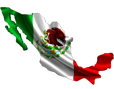 Mapa México América Banderas 