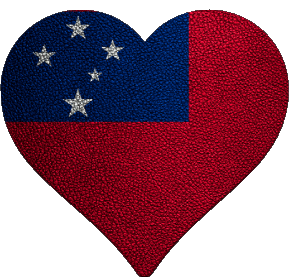 Coeur Samoa Océanie Drapeaux 