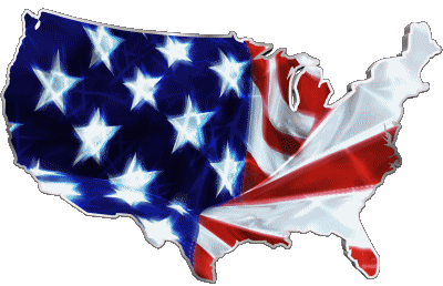 carte U.S.A - National Amériques Drapeaux 