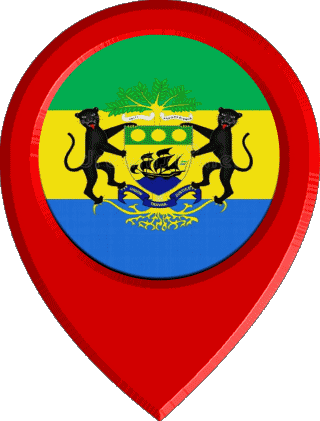 Epingle de Localisation Gabon Afrique Drapeaux 
