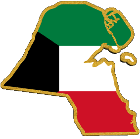 Carta Geografica Kuwait Asia Bandiere 