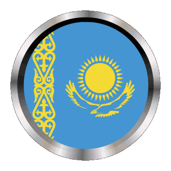 Rund - Ringe Kazakhstan Asien Fahnen 