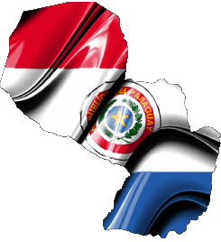 Mapa Paraguay América Banderas 