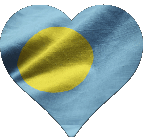 Heart Palau Oceania Flags 