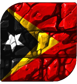 Square East Timor Asia Flags 