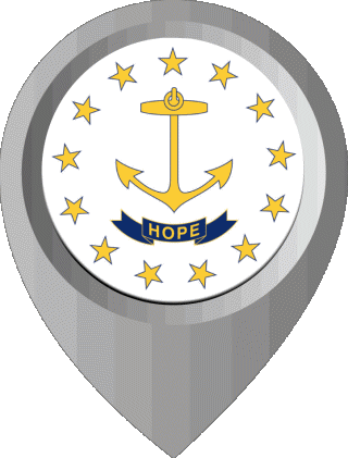 Epingle de Localisation Rhode Island U.S.A - Etats Amériques Drapeaux 