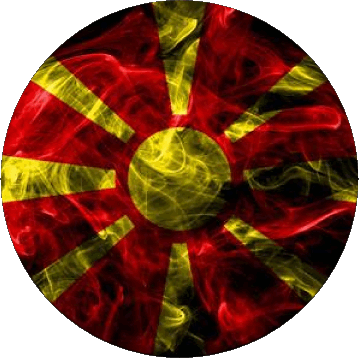 Round Macedonia Europe Flags 