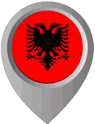 Standort-Pin Albanien Europa Fahnen 