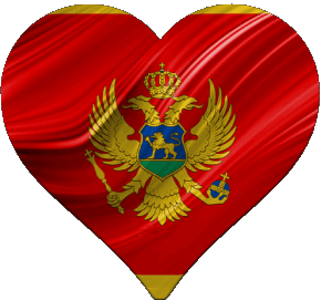 Coeur Monténégro Europe Drapeaux 