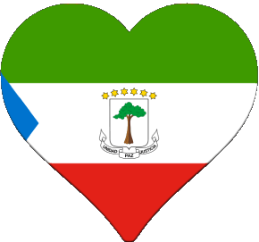Coeur Guinée Equatorial Afrique Drapeaux 