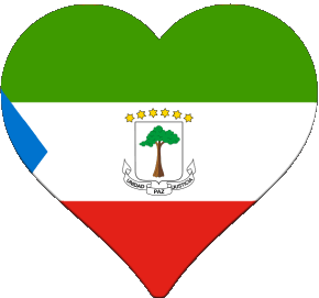 Heart Equatorial Guinea Africa Flags 