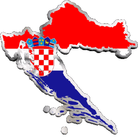 Mapa Croacia Europa Banderas 