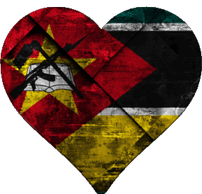 Corazón Mozambique África Banderas 