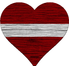 Heart Latvia Europe Flags 