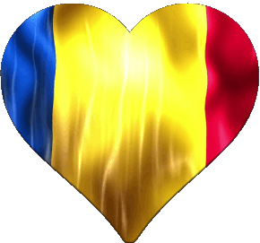 Coeur Roumanie Europe Drapeaux 
