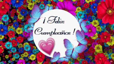 002 Animated Background Mariposas Feliz Cumpleaños Spanish Messages 