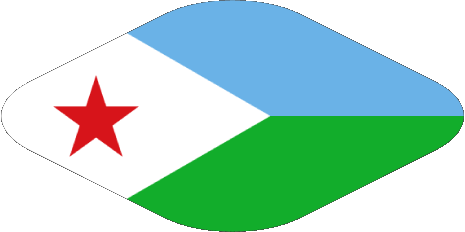 Oval 02 Djibouti Africa Flags 