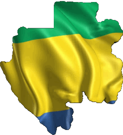 Karte Gabun Afrika Fahnen 